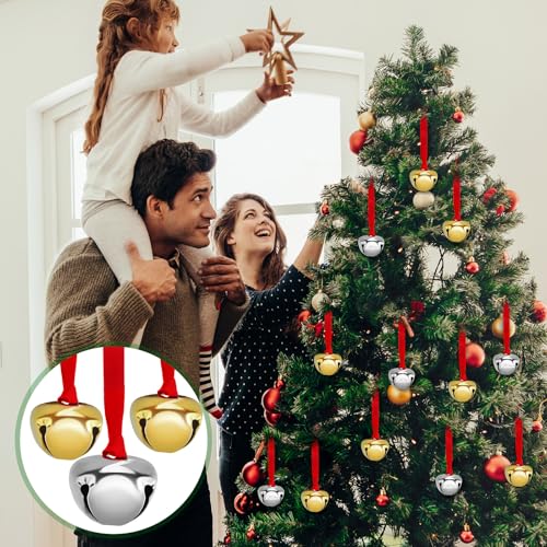 300 Pieces Christmas Bell Ornaments 1.5'' Silver I68114