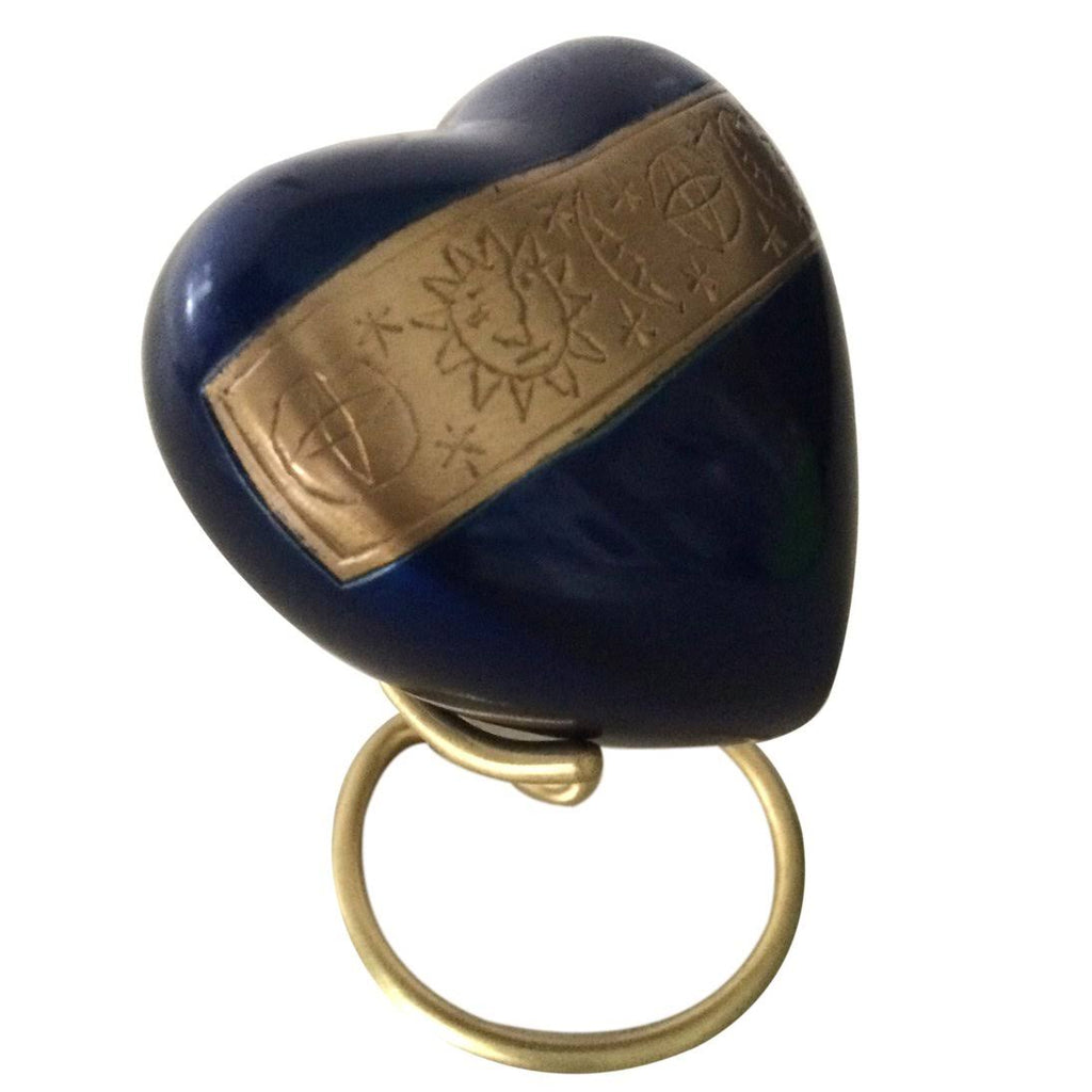Blue Heart Keepsake Urn with Stand & Velvet Box K84516
