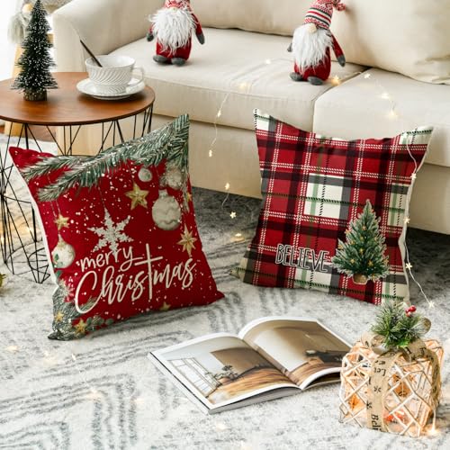 Christmas Throw Pillow Covers 18 x 18 Inch Set of 4 C8457