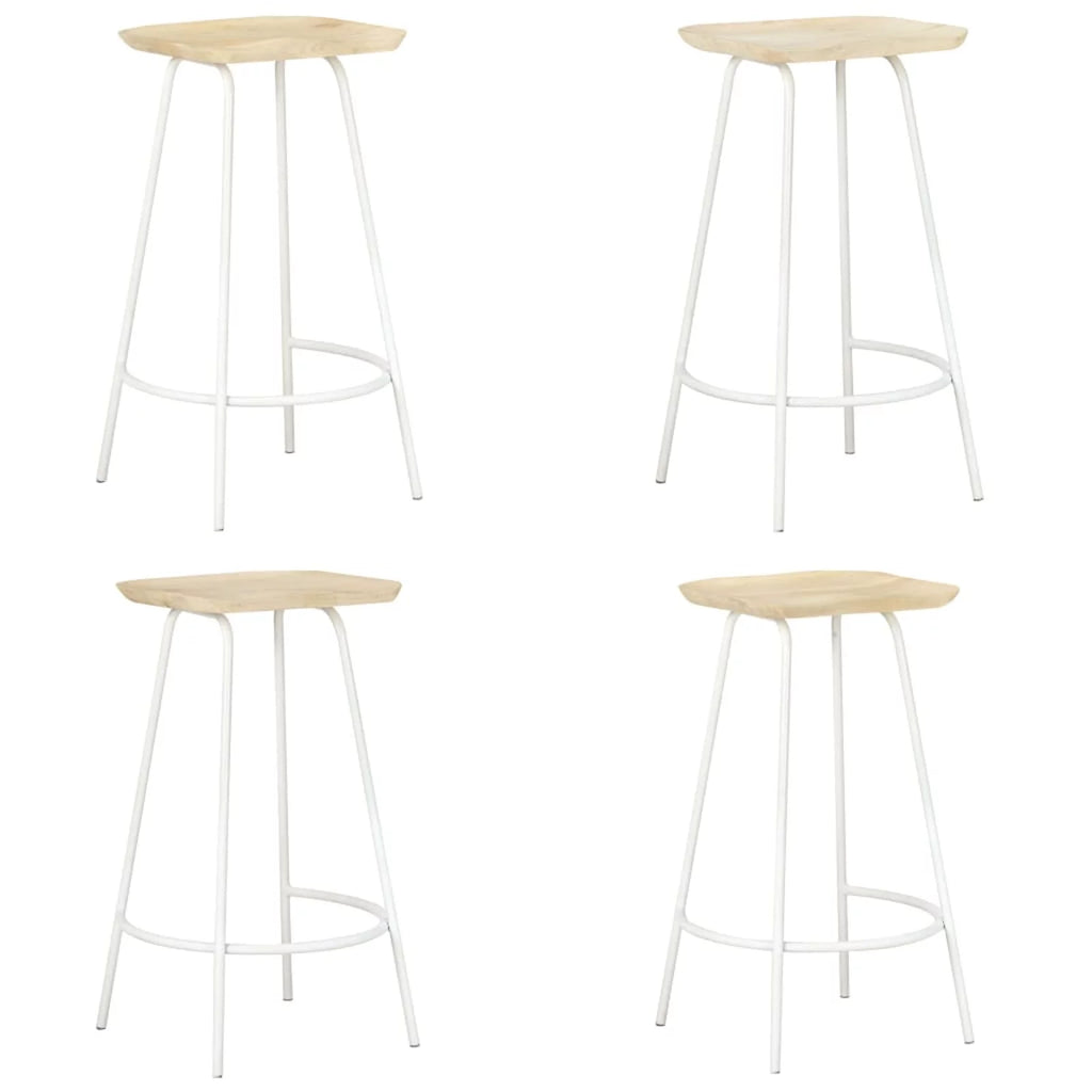 4 Piece Mango Wood Bar Stools with Footrest P830