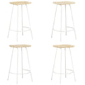 4 Piece Mango Wood Bar Stools with Footrest P830