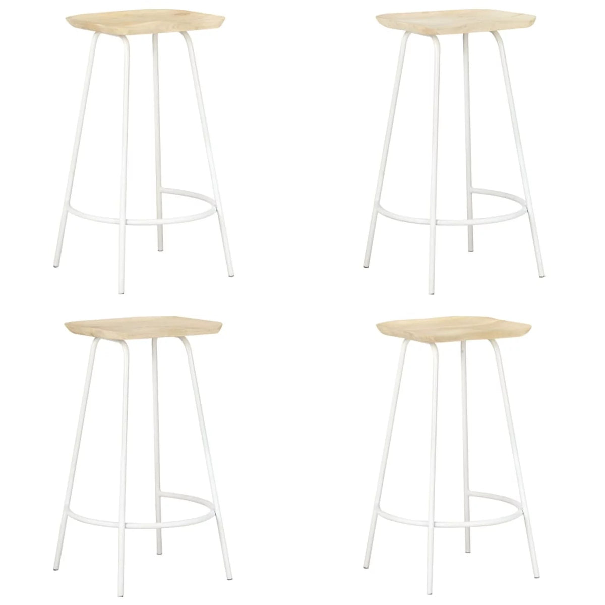 4 Piece Mango Wood Bar Stools with Footrest P830