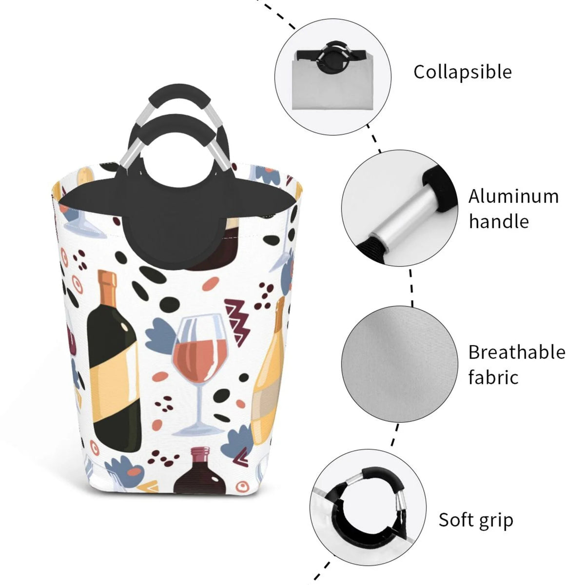 Large Canvas Fabric Collapsible Laundry Hamper G20278