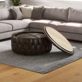 36" Wide Grey Tufted Storage Ottoman with 4 Wheels X8777