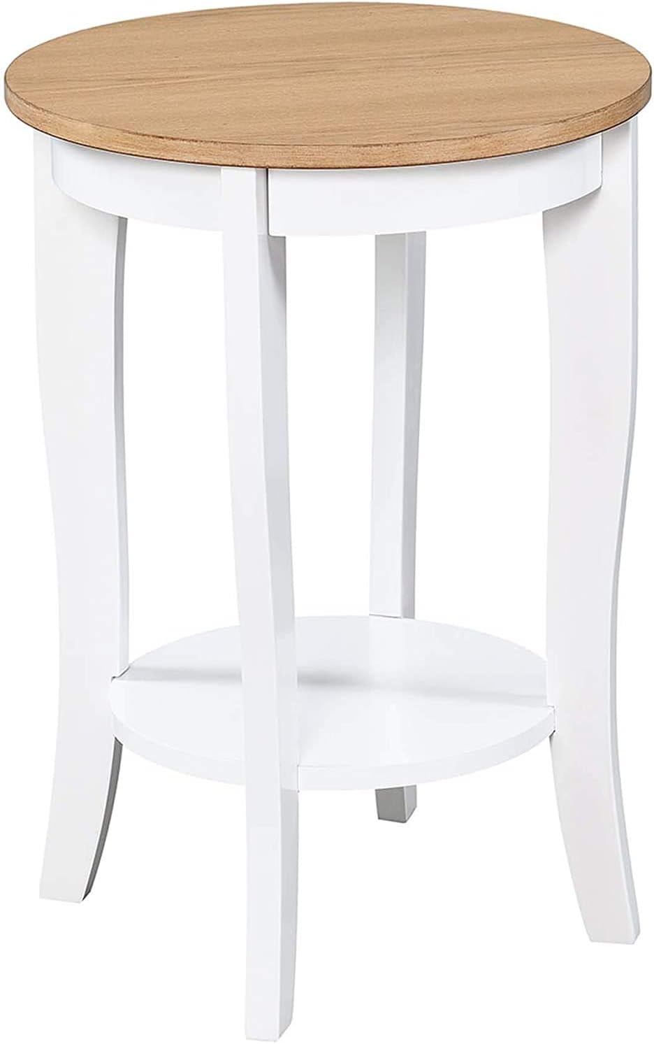 White Faux Marble Round End Table I672193