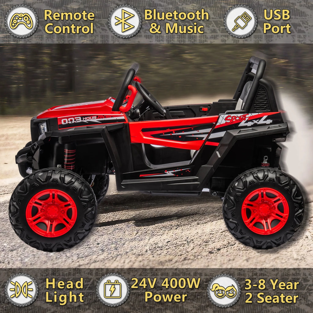 24V 2 Seater 4 Wheel Drive Ride on Truck with Remote Control K42136
