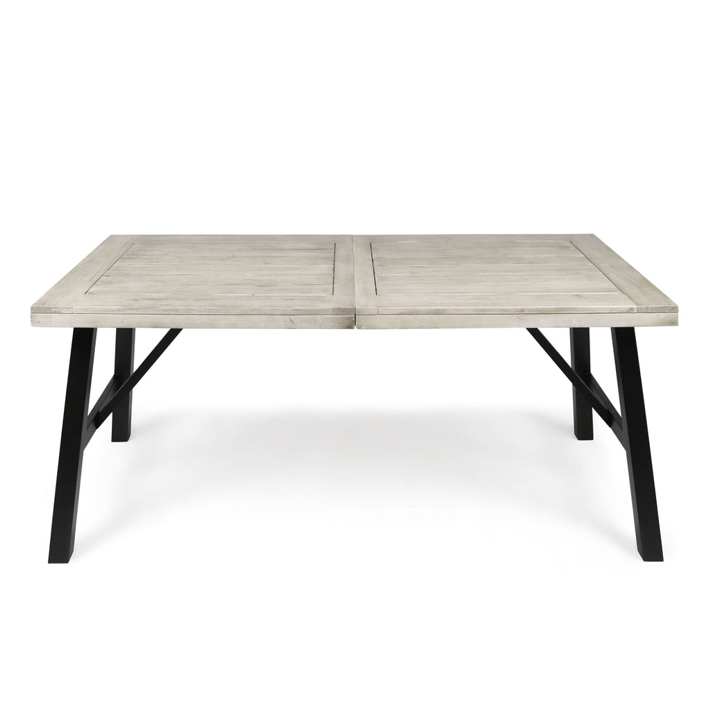 Light Grey Finish Acacia Wood Dining Table R66344