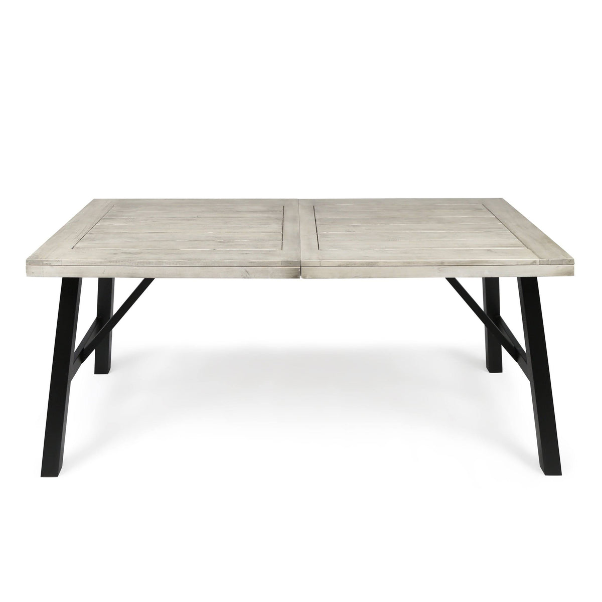 Light Grey Finish Acacia Wood Dining Table R66344