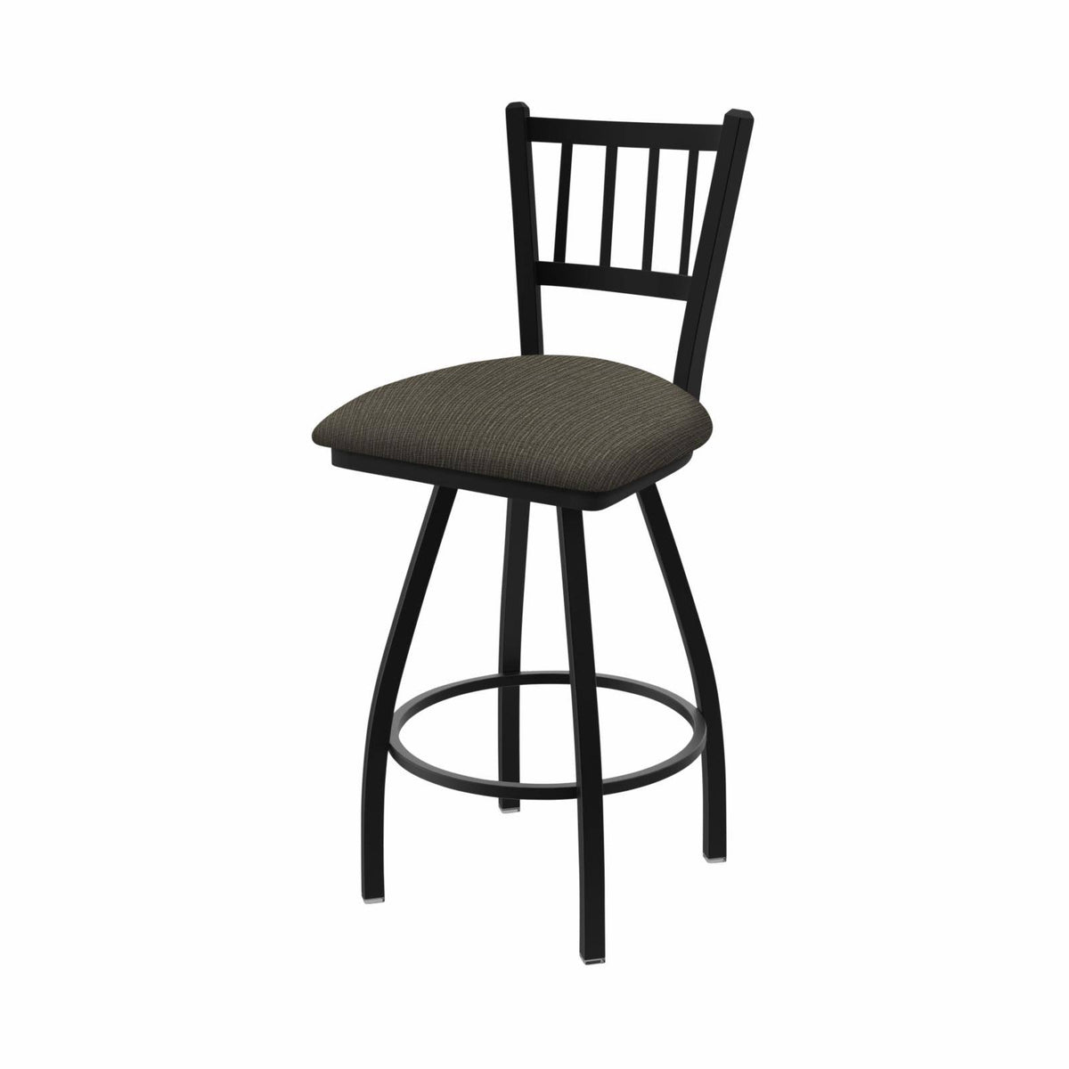 Anodized Nickel Swivel Stool with Willow Seat G28723