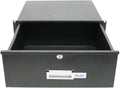 19 Rack Mount 4U Key Lock Drawer Black S89408