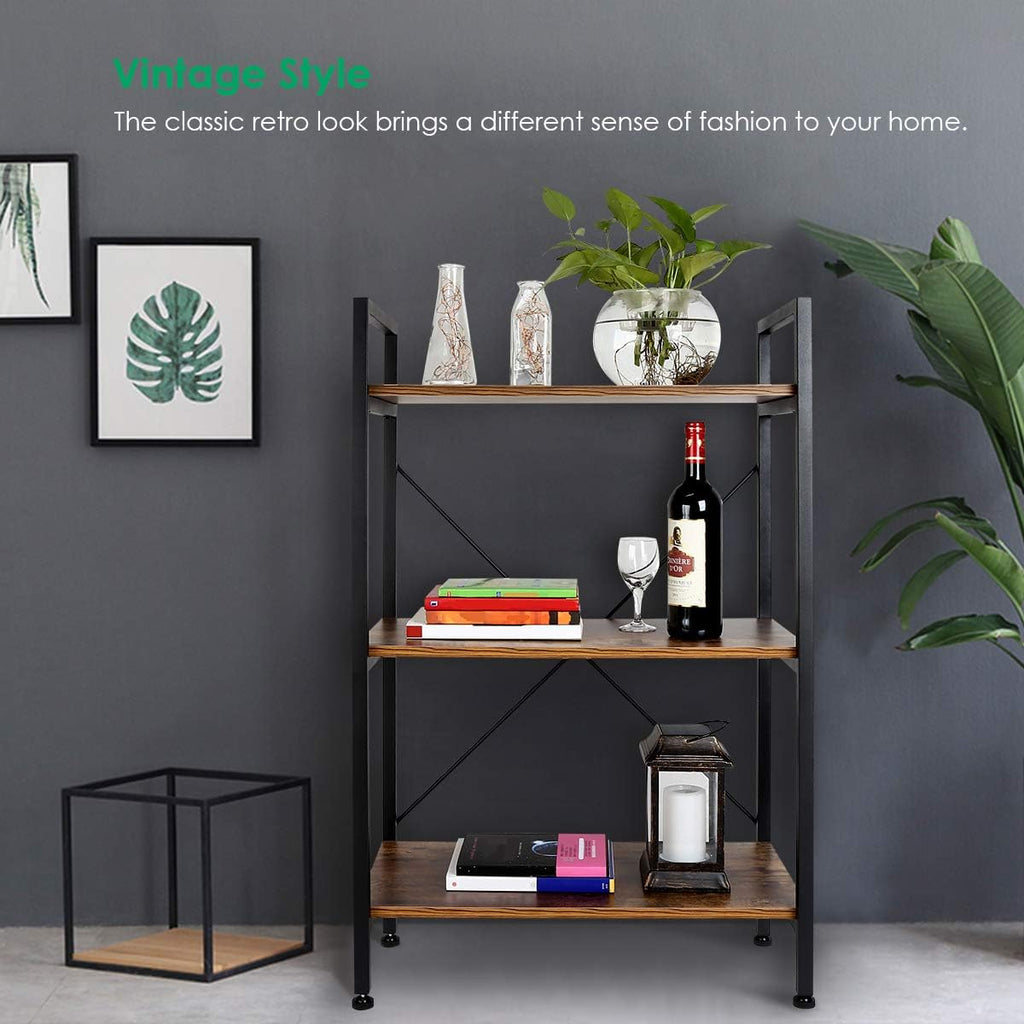 3-Tier Wood and Metal Bookshelf D154453