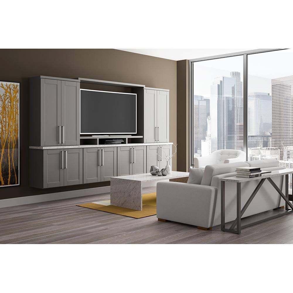 Shaker Assembled Pantry Kitchen Cabinet in Dove Gray Y7874