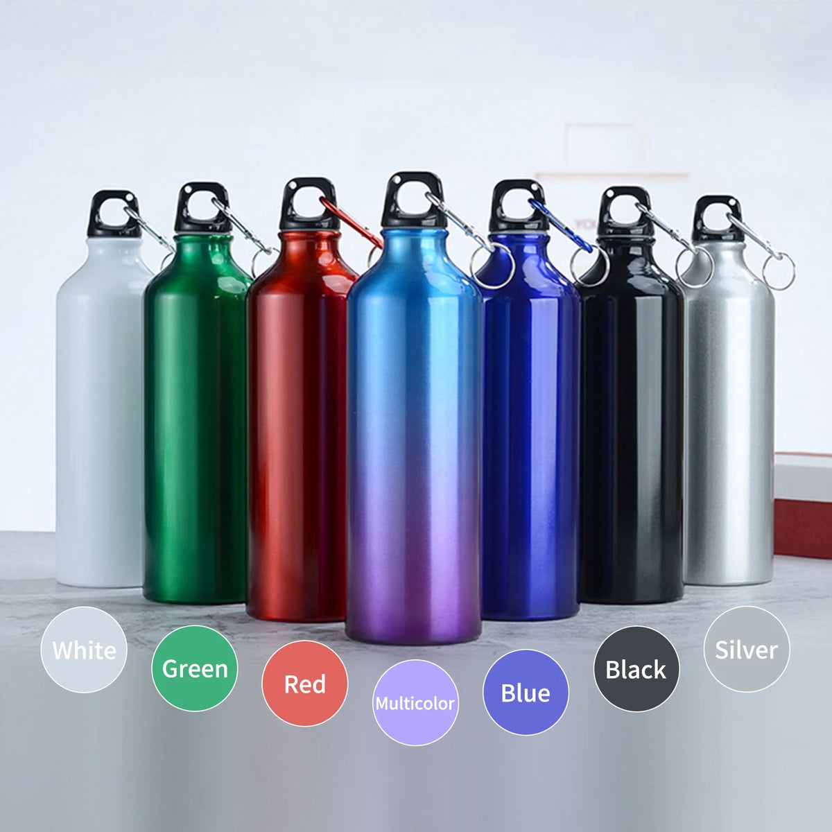 750Ml Portable Aluminum Bottle With Carabiner W859