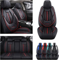 Waterproof PU Leather Car Seat Covers for Front and Rear Seats, Black P796610