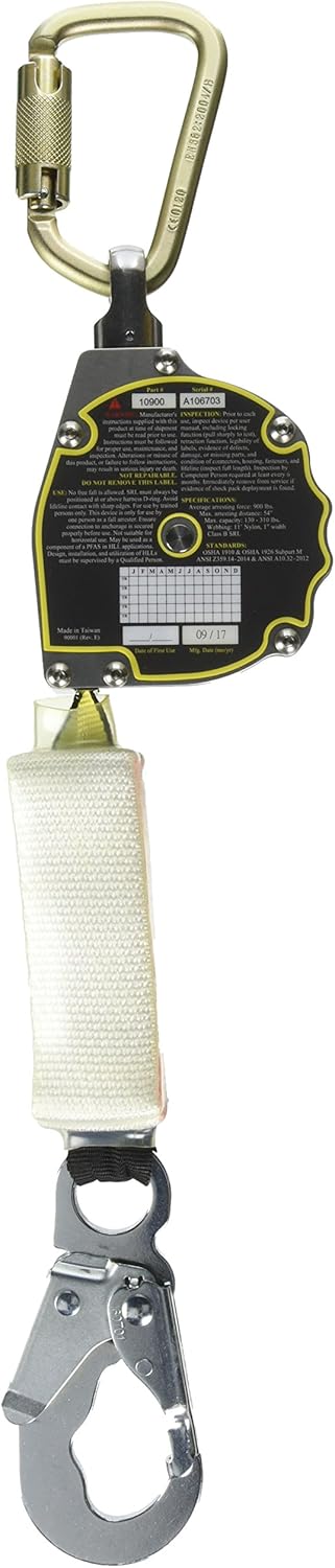 11 ft. Nylon Webbing with Carbineer, Swivel Top, Steel Snap Hook Y32130