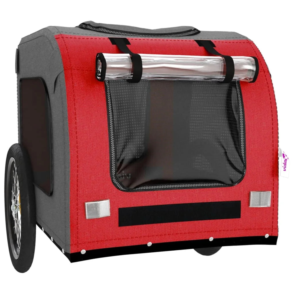 Red and Gray Bike Trailer Oxford Fabric Iron B6881