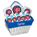 Newborn Infant Personalized Large Gift Basket - White J8690