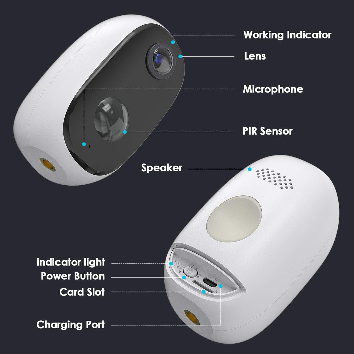 Battery Powered WiFi Wireless Security Camera 1080P Waterproof U331596