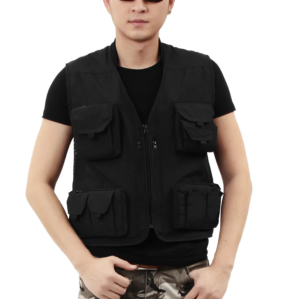 Men Fishing Cargo Vest Jacket D566150