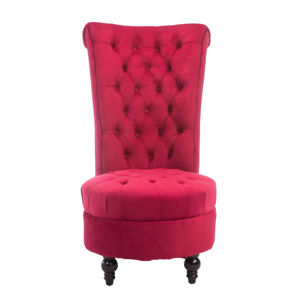 Retro High Back Armless Upholstered Tufted Accent Chair M194