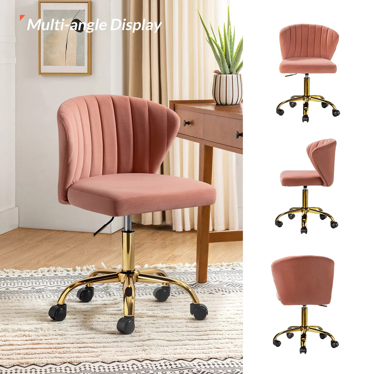 Velvet Swivel Task Office Chair S8785