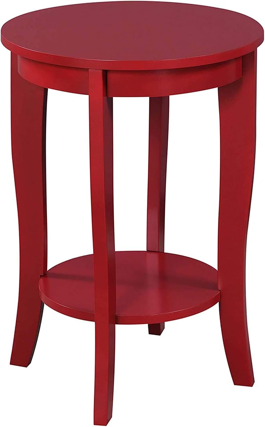 White Faux Marble Round End Table I672193