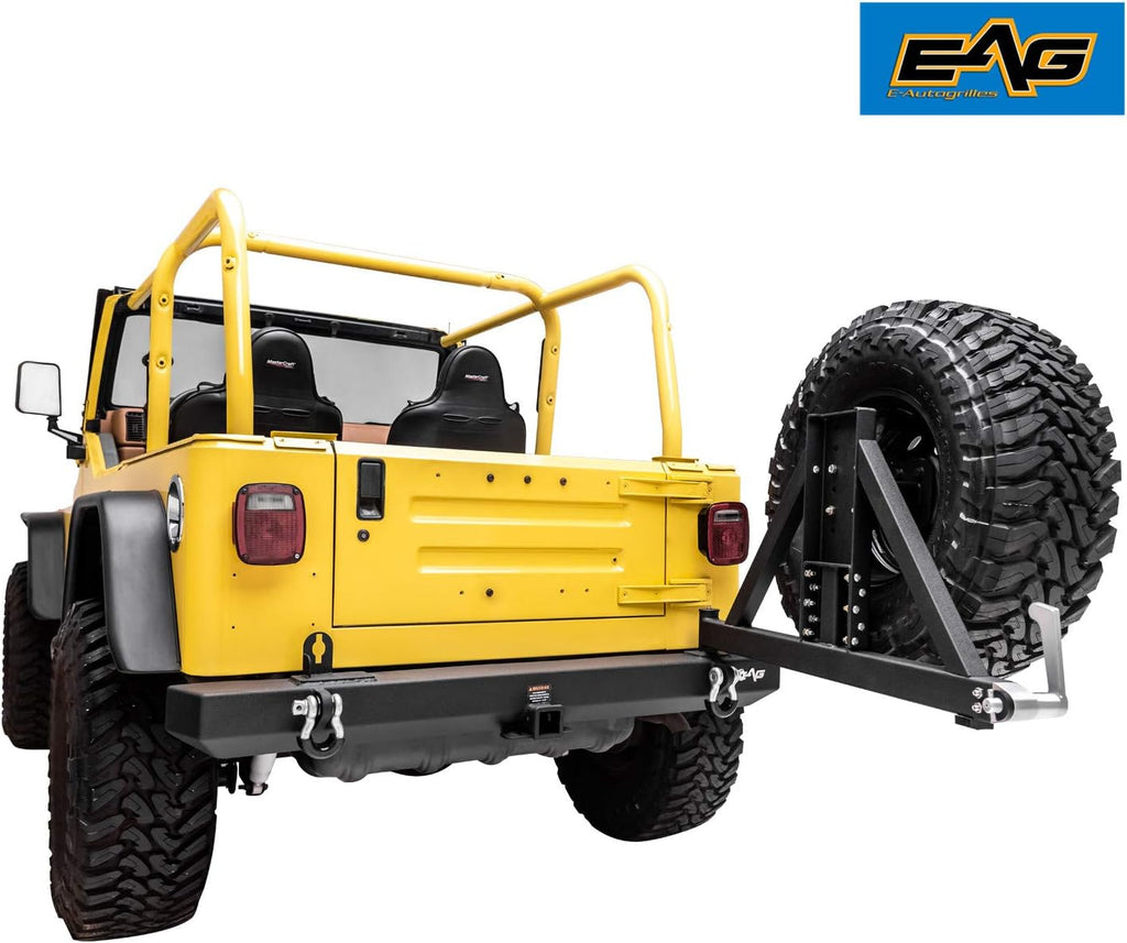 Black Textured Rear Bumper with Tire Carrier E1974