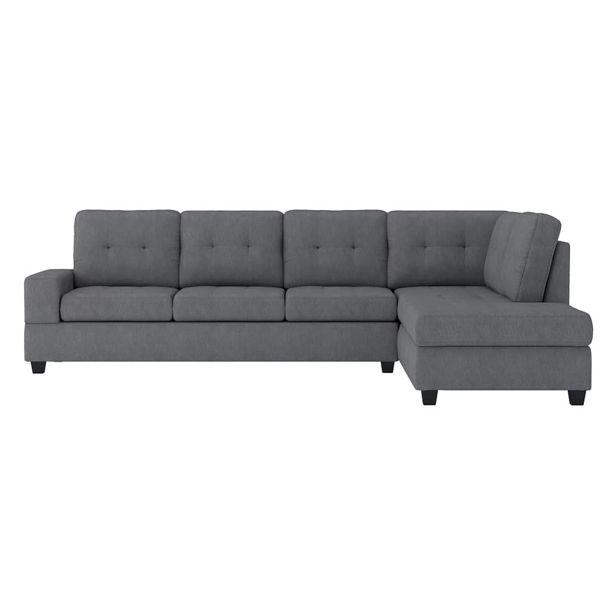 Dark Gray Microfiber Sectional Sofa R45414