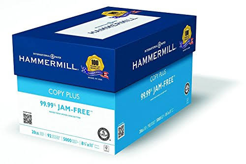 Copy Plus Paper, 20lb, 8.5 x 11, Letter, 92 Bright, 5000 Sheets W7415