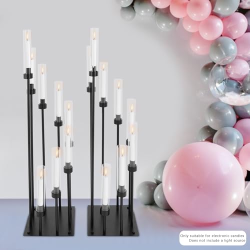 2 Pack Black 8 Arms Floor Candelabra D89394