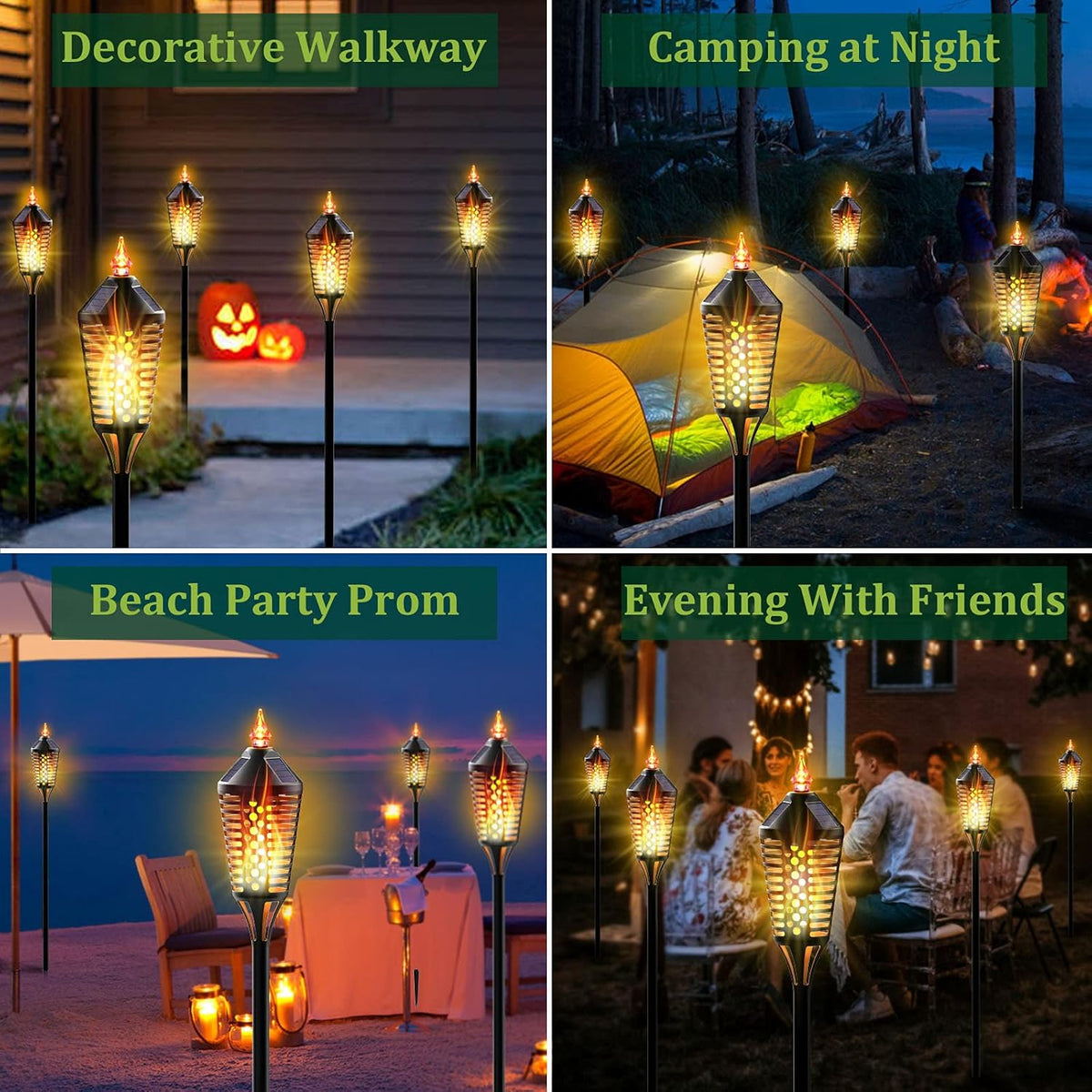 40 Outdoor Waterproof Solar Torch Lights, 6 Pack B60878