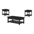 Black Wood 3-Piece Coffee Table Set H44773