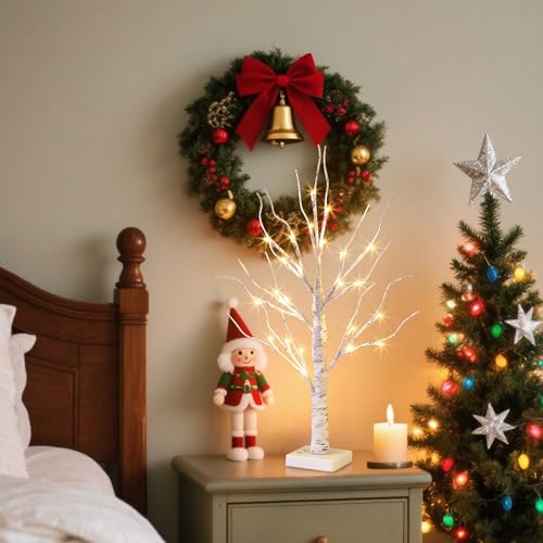 108 Led 8 Modes Lighted Birch Tree P565
