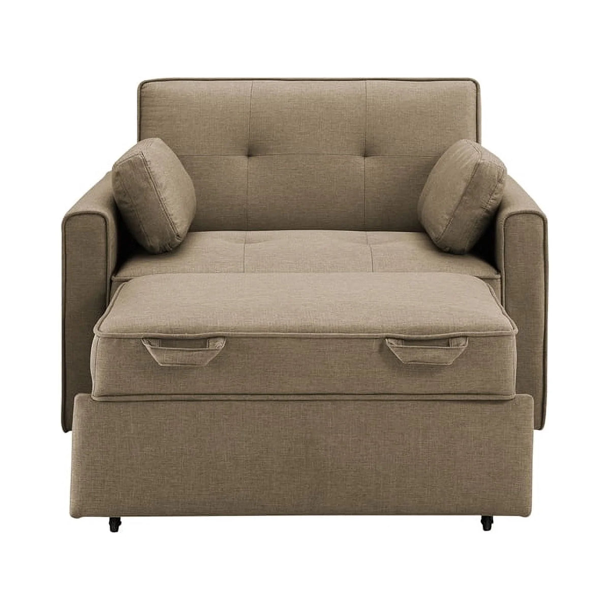 Twin Convertible Sleeper Tan Brown Fabric B69042