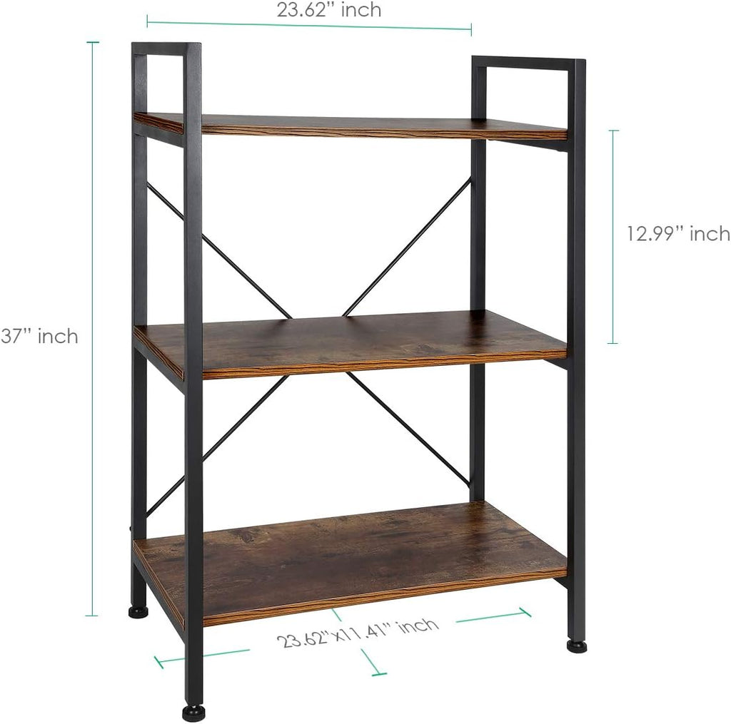 3-Tier Wood and Metal Bookshelf D154453