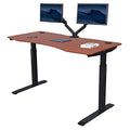 71" x 33" Electric Height Adjustable Stand up Desk with Curved Grey Top and Black Frame H50374