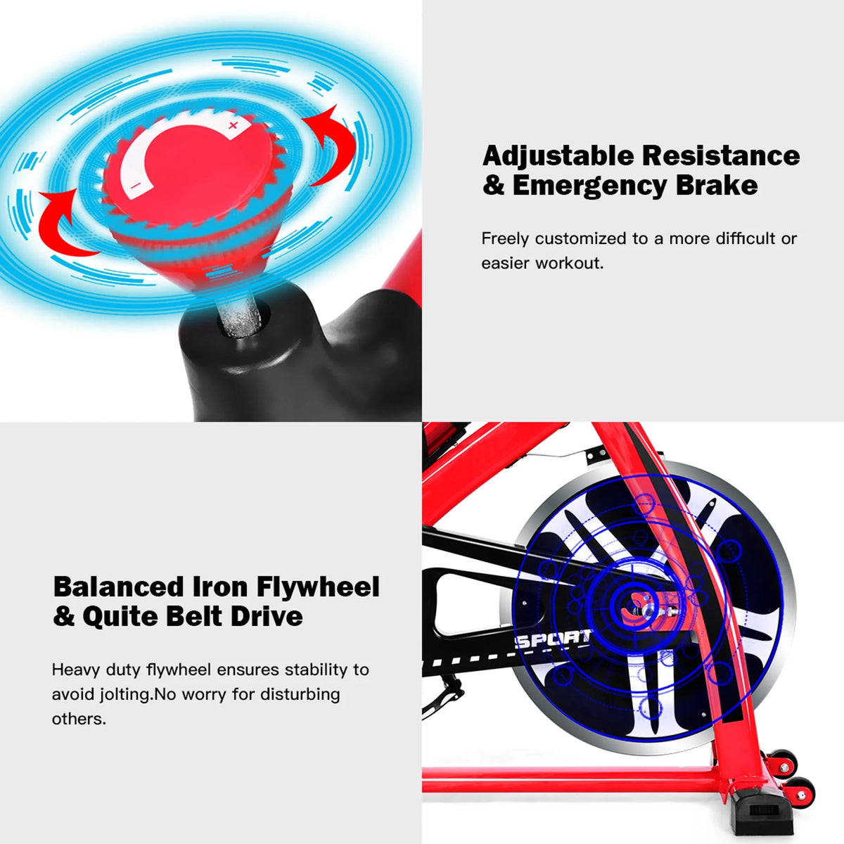 Exercise Bike with Adjustable Resistance B98296