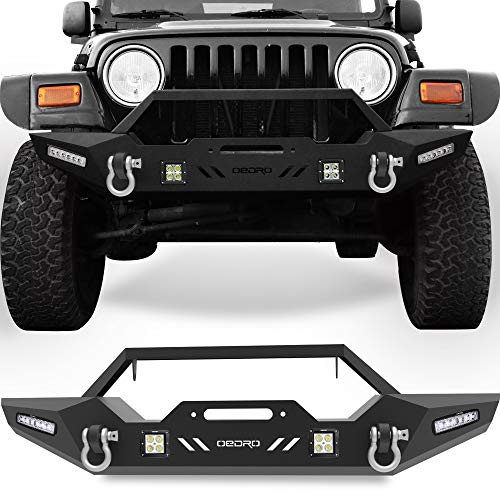 Front Bumper with Winch Plate Mounting & LED Lights & D-Rings M2739