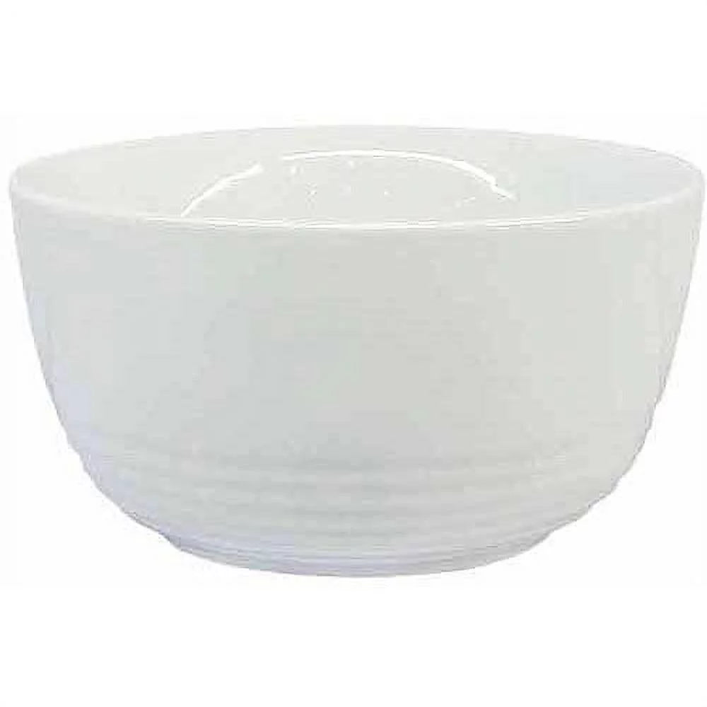 White Round Ribbed Porcelain Bowls Set of 12 T3738