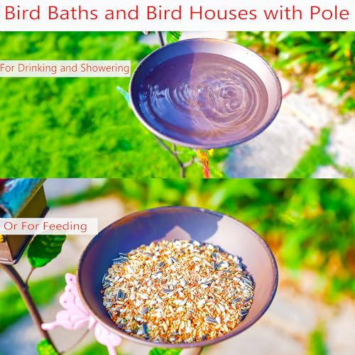 57" Metal Bird Houses with Pole and Stake I881210