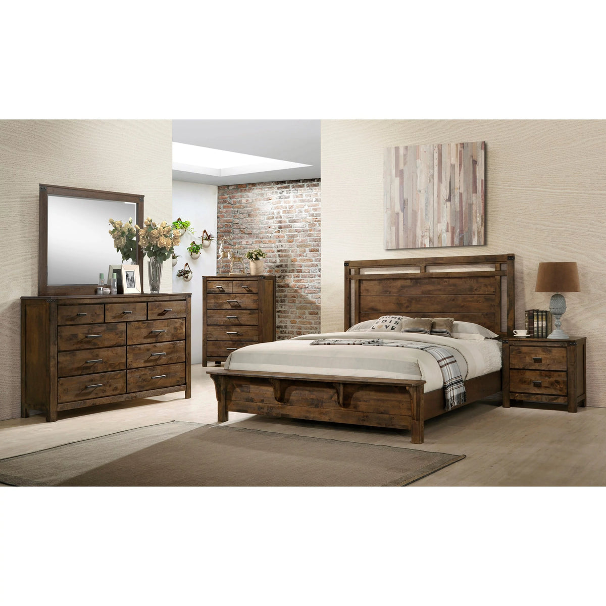 6pc Queen Size Wooden Bedroom Set A74785