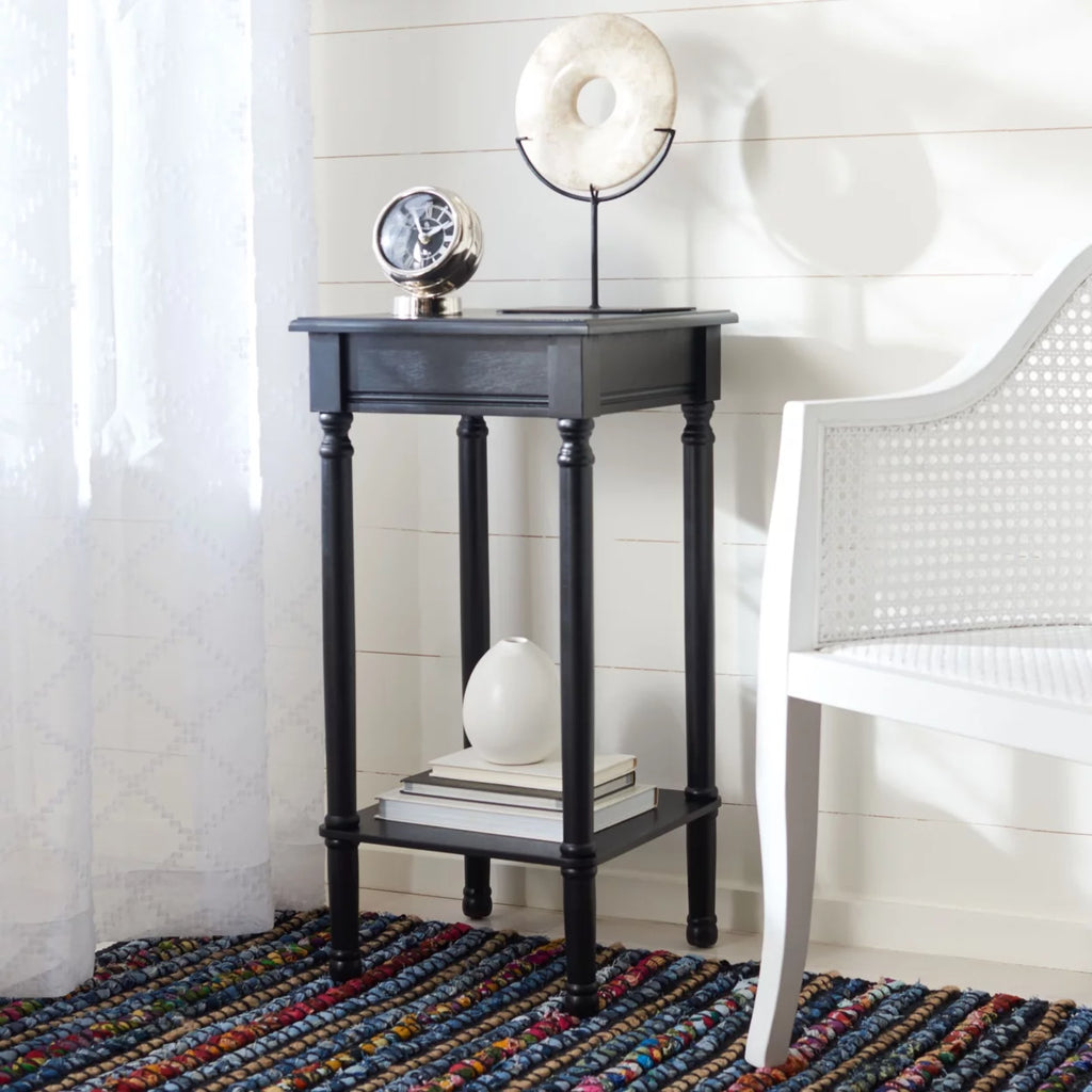 Black Rustic Square Accent Table Z3033