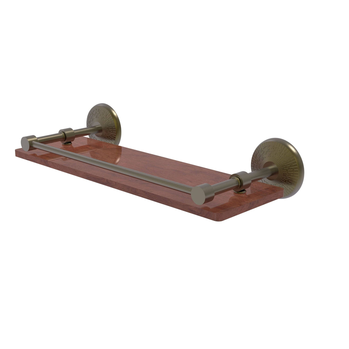 22 inch Solid Ironwood Shelf with Gallery Rail J3210