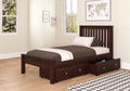 Twin Bed with Under Bed Drawers Dark Cappuccino W652779