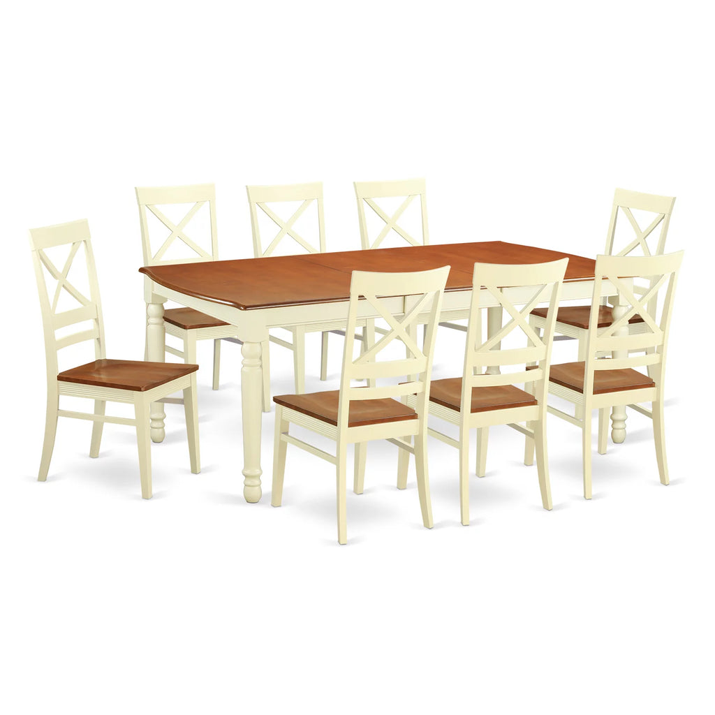 9 Piece Wood Dining Table and Chair Set Z77223