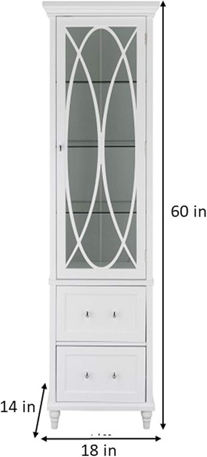 White Linen Floor Cabinet U415
