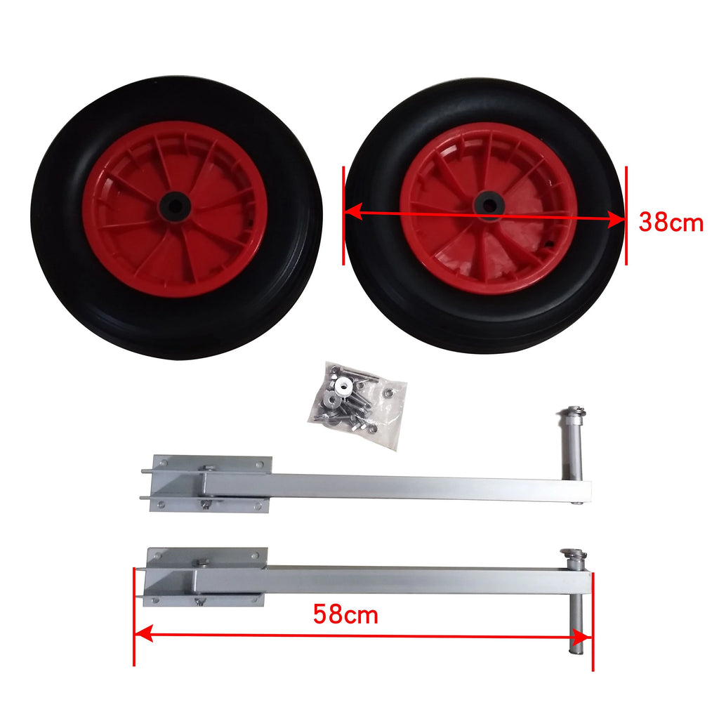 Pair of Heavy Duty Aluminum Alloy Wheels for Inflatable Boats K121456