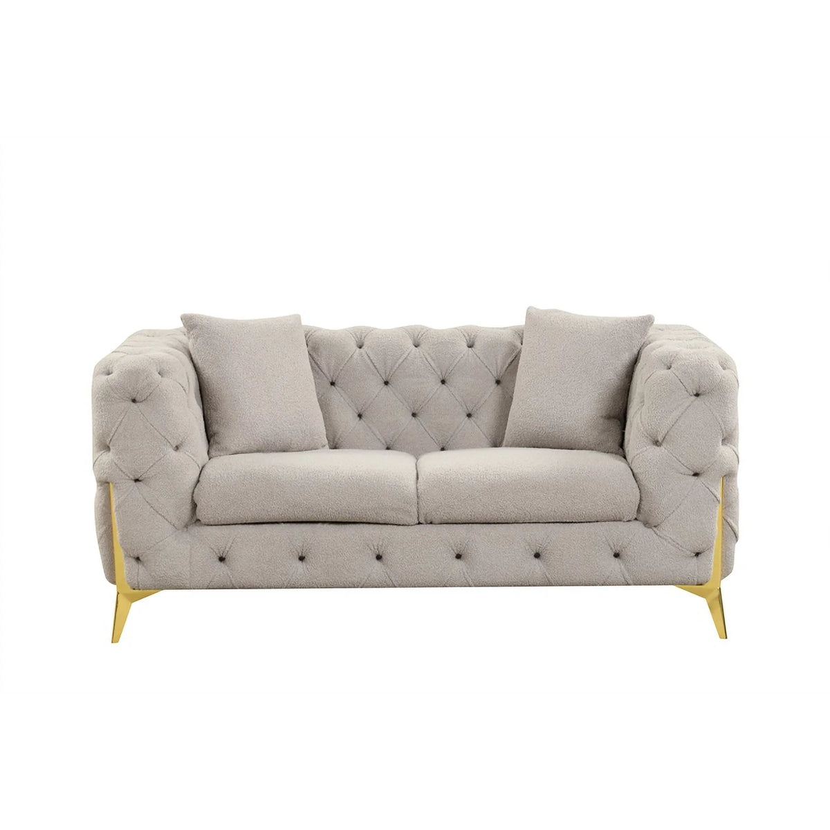 Light Gray 2 PC Wood Living Room Set S261815
