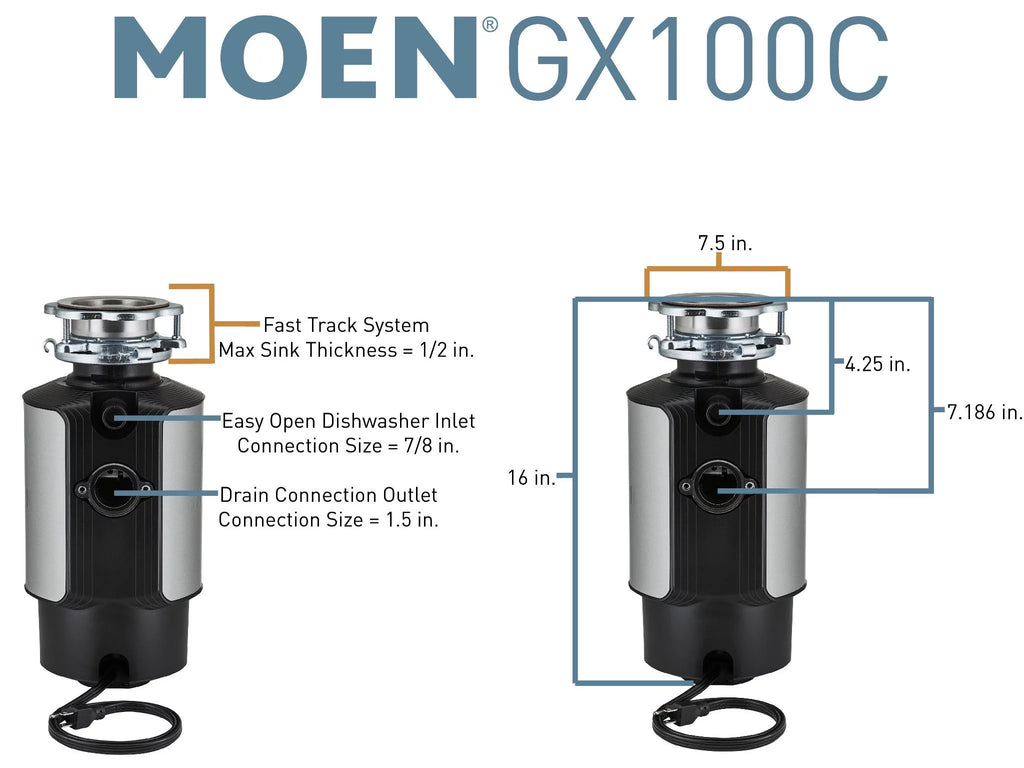1 HP Continuous Feed Garbage Disposal with Sound Reduction E425