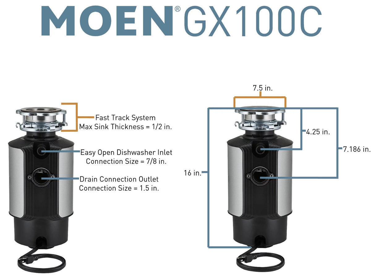 1 HP Continuous Feed Garbage Disposal with Sound Reduction E425